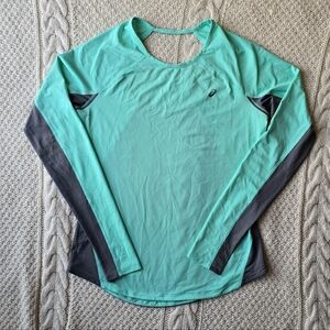 Adidas Teal and Gray Long Sleeve Top